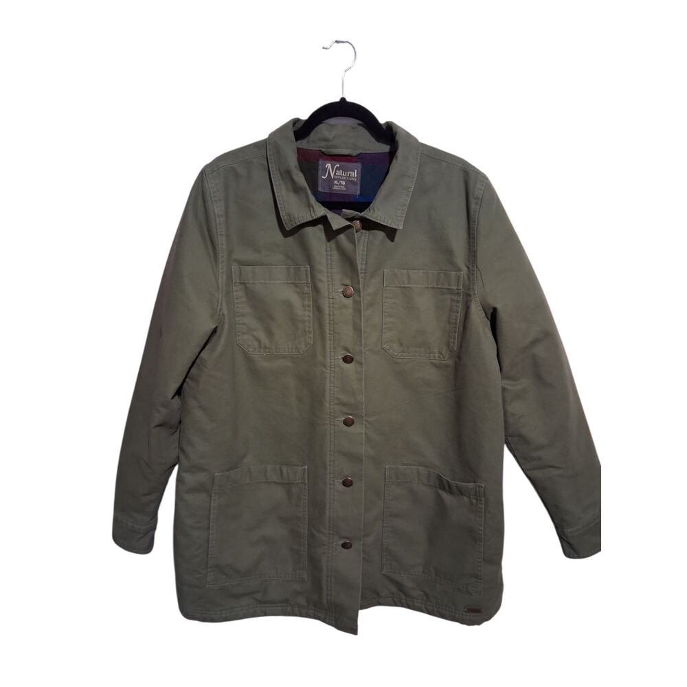 Natural Reflections Women's sz XL Flannel Utility Chore Canvas Grungecore Jacket